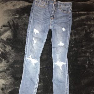 blue distressed jeans